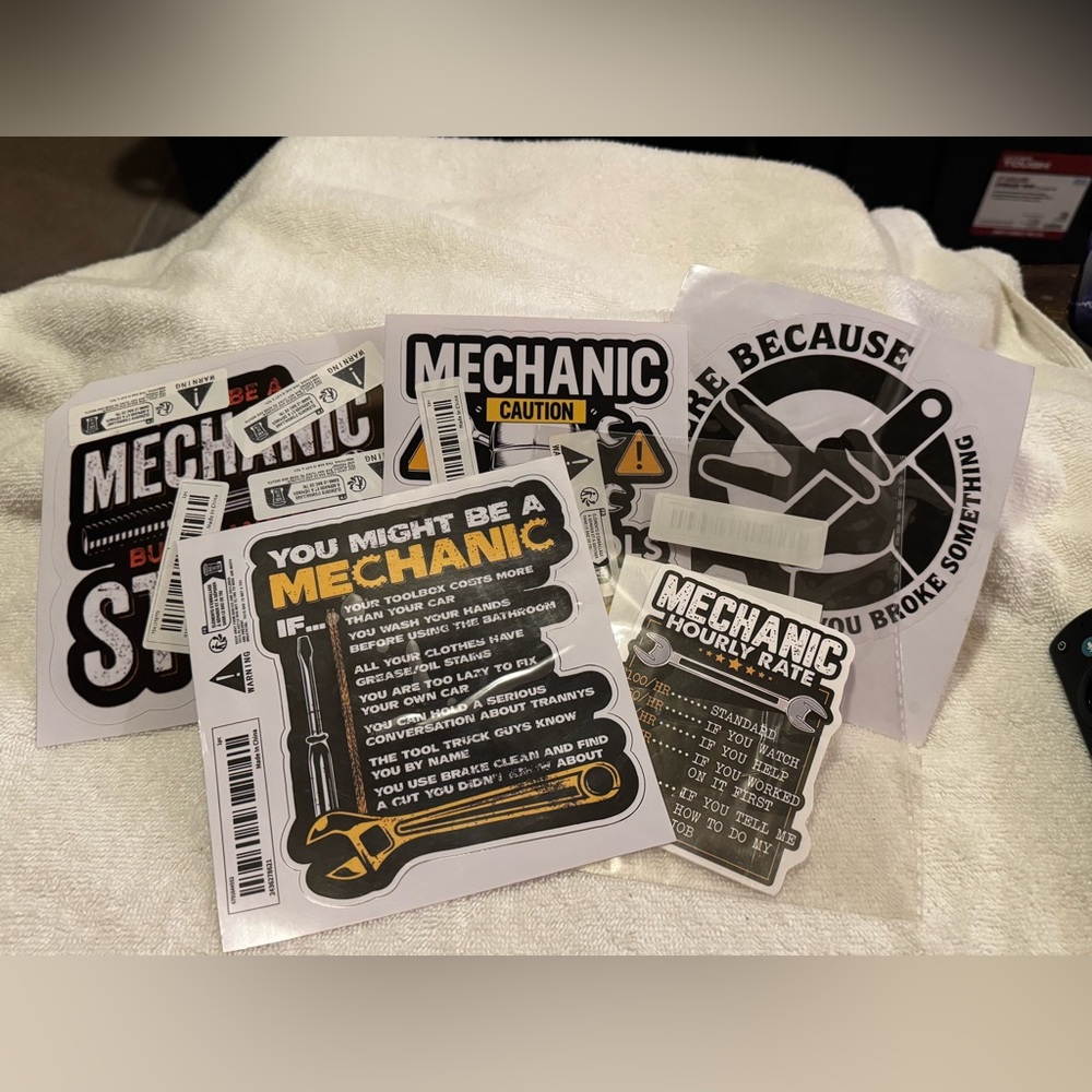 Mechanic Themed Vinyl Toolbox Sticker Set